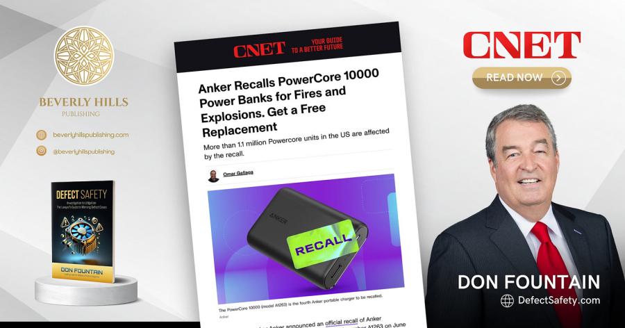 Don Fountain Featured in CNET on National Recall of Fire-Prone Power Banks
